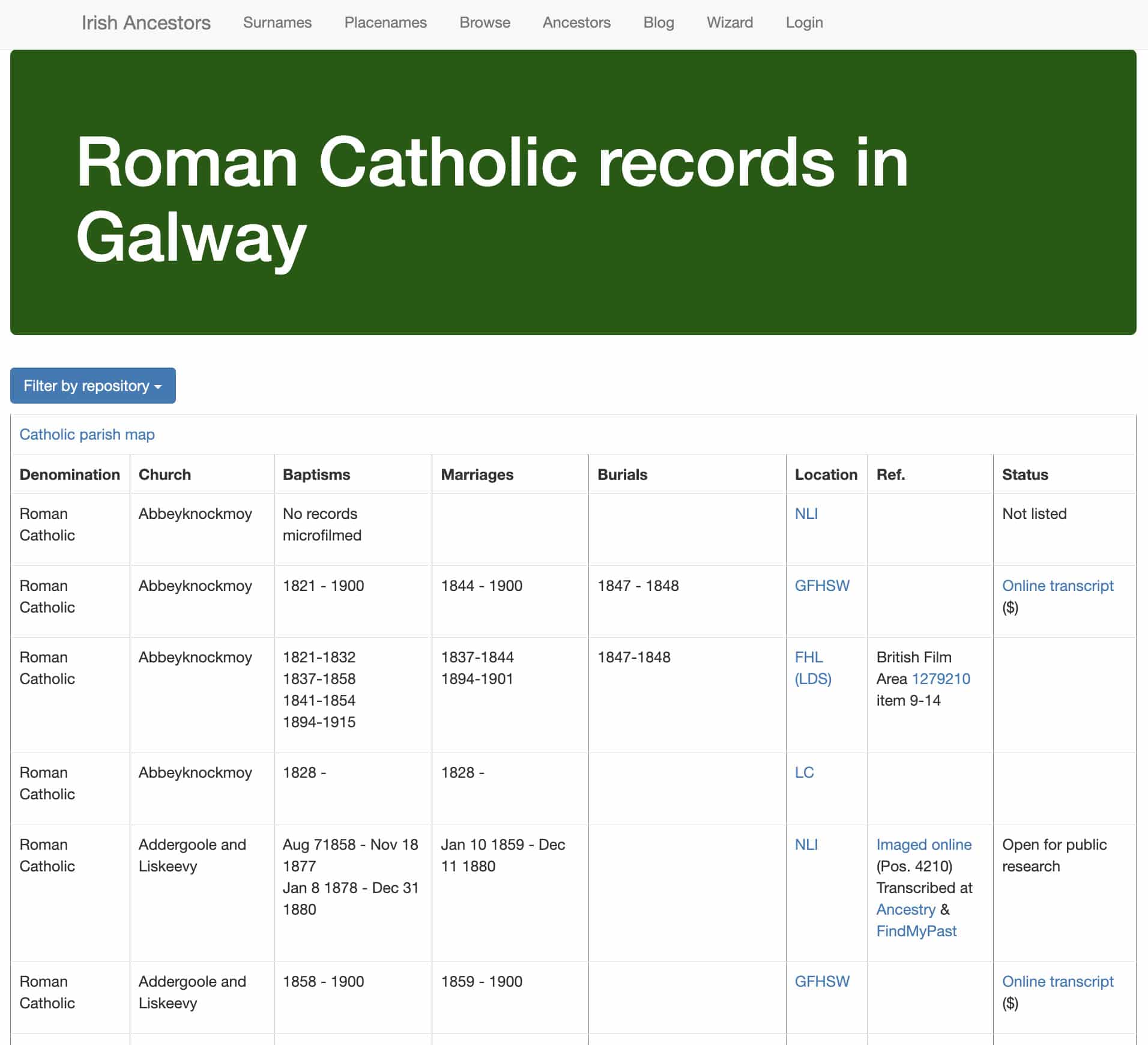 Screenshot 2023 10 25 at 12.32.59 - Module 3: Irish Record Sets - What's Available and Where to find them