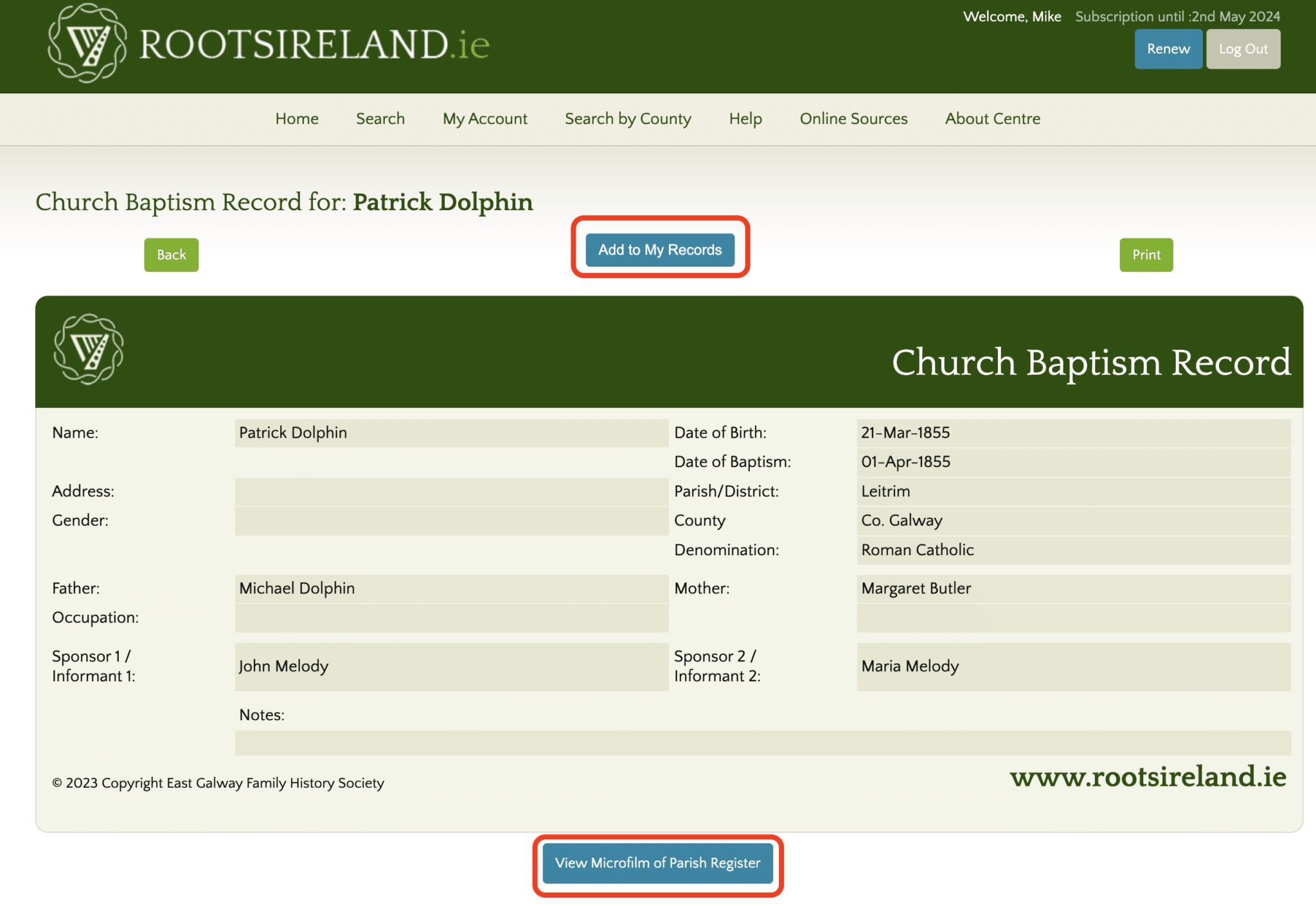 Screenshot 2023 12 04 at 12.18.23 - Module 5: Let's Search the Irish Church Records